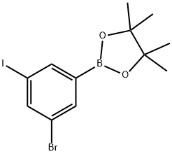 1,3,2-Dioxaborolane, 2-(3-bromo-5-iodophenyl)-4,4,5,5-tetramethyl- Struktur