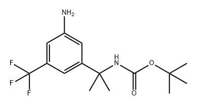 Carbamic acid, N-[1-[3-amino-5-(trifluoromethyl)phenyl]-1-methylethyl]-, 1,1-dimethylethyl ester Struktur