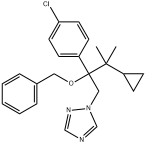 1H-1,2,4-Triazole, 1-[2-(4-chlorophenyl)-3-cyclopropyl-3-methyl-2-(phenylmethoxy)butyl]- Struktur