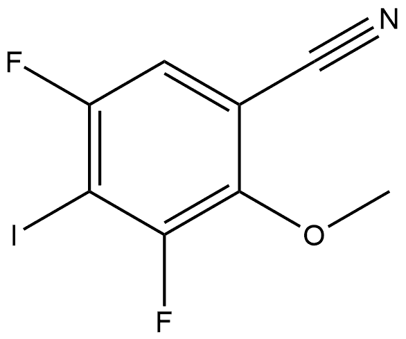 3,5-Difluoro-4-iodo-2-methoxybenzonitrile Struktur