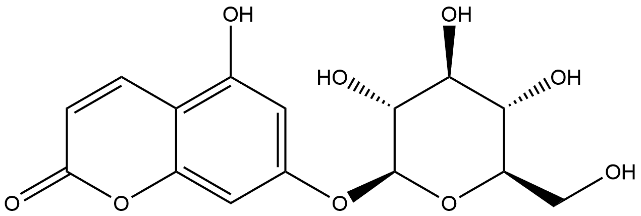 2H-1-Benzopyran-2-one, 7-(β-D-glucopyranosyloxy)-5-hydroxy- Struktur