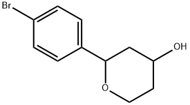 2-(4-Bromophenyl)tetrahydro-2H-pyran-4-ol Struktur