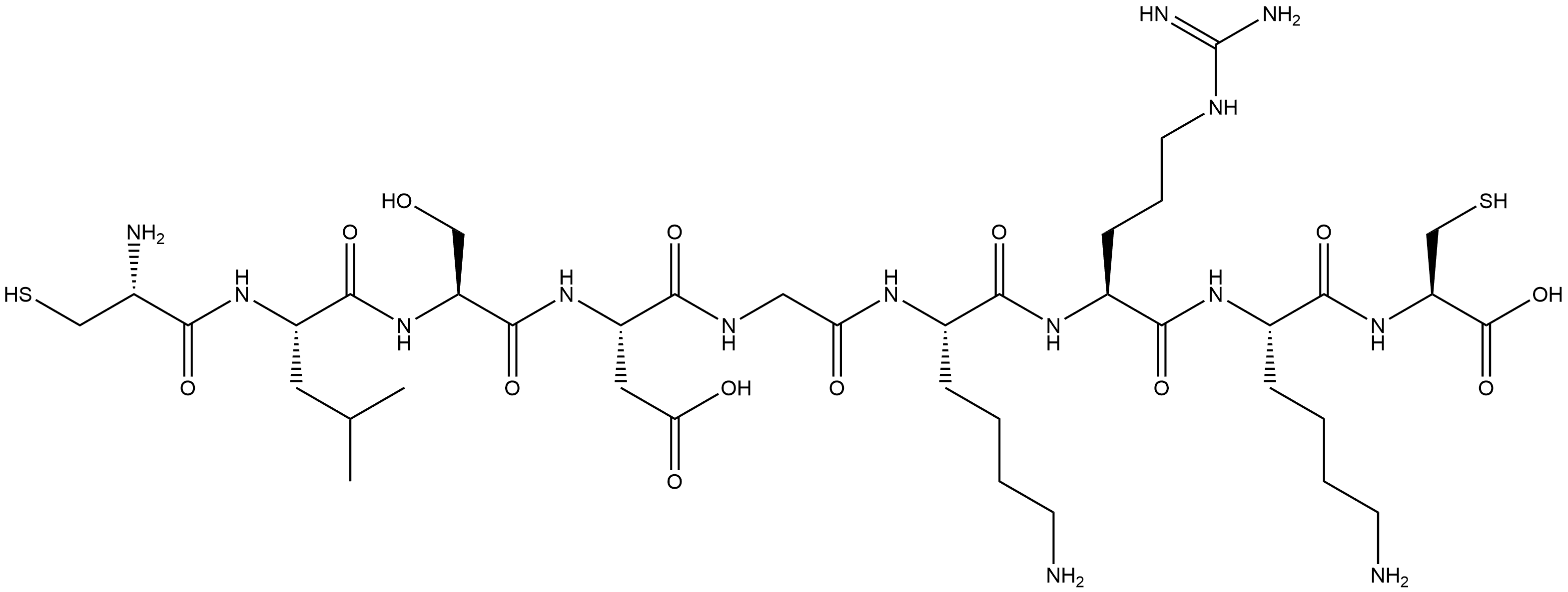 L-Cysteine, L-cysteinyl-L-leucyl-L-seryl-L-α-aspartylglycyl-L-lysyl-L-arginyl-L-lysyl- Struktur