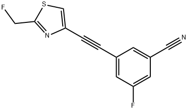 Benzonitrile, 3-fluoro-5-[2-[2-(fluoromethyl)-4-thiazolyl]ethynyl]- Struktur