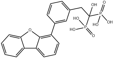 Phosphonic acid, P,P'-[2-[3-(4-dibenzofuranyl)phenyl]-1-hydroxyethylidene]bis- Struktur