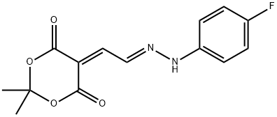 Acetaldehyde, 2-(2,2-dimethyl-4,6-dioxo-1,3-dioxan-5-ylidene)-, 1-[2-(4-fluorophenyl)hydrazone], (1E)- Struktur