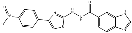 1H-Benzimidazole-6-carboxylic acid, 2-[4-(4-nitrophenyl)-2-thiazolyl]hydrazide Struktur