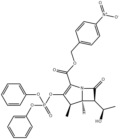 (4-Nitrophenyl)methyl (4R,5R,6R)-3-[(diphenoxyphosphinyl)oxy]-6-[(1R)-1-hydroxyethyl]-4-methyl-7-oxo-1-azabicyclo[3.2.0]hept-2-ene-2-carboxylate Struktur