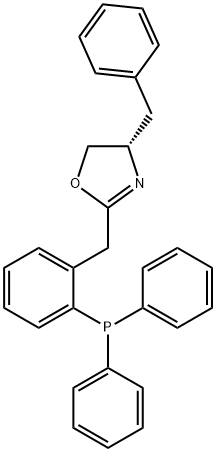 Oxazole, 2-[[2-(diphenylphosphino)phenyl]methyl]-4,5-dihydro-4-(phenylmethyl)-, (4S)- Struktur