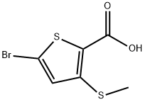 2-Thiophenecarboxylic acid, 5-bromo-3-(methylthio)- Struktur