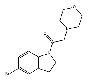 Ethanone, 1-(5-bromo-2,3-dihydro-1H-indol-1-yl)-2-(4-morpholinyl)- Struktur