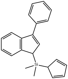 Cyclopenta-2,4-dien-1-yldimethyl(3-phenyl-1H-inden-1-yl)silane Struktur