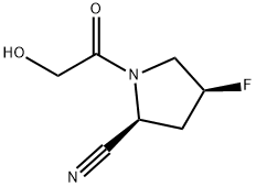 2-Pyrrolidinecarbonitrile, 4-fluoro-1-(2-hydroxyacetyl)-, (2S,4S)- Struktur