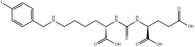 L-Glutamic acid, N-[[[(1S)-1-carboxy-5-[[(4-iodophenyl)methyl]amino]pentyl]amino]carbonyl]- Struktur