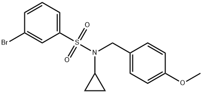 3-Bromo-N-cyclopropyl-N-(4-methoxybenzyl)benzenesulfonamide Struktur