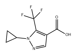 1H-Pyrazole-4-carboxylic acid, 1-cyclopropyl-5-(trifluoromethyl)- Struktur