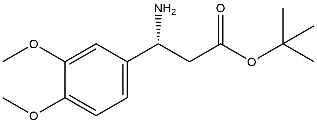 Benzenepropanoic acid, β-amino-3,4-dimethoxy-, 1,1-dimethylethyl ester, (βR)- Struktur