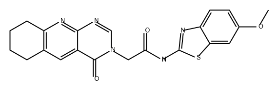 Pyrimido[4,5-b]quinoline-3(4H)-acetamide, 6,7,8,9-tetrahydro-N-(6-methoxy-2-benzothiazolyl)-4-oxo- Struktur