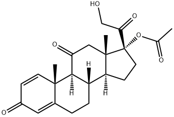 Pregna-1,4-diene-3,11,20-trione, 17-(acetyloxy)-21-hydroxy- Struktur