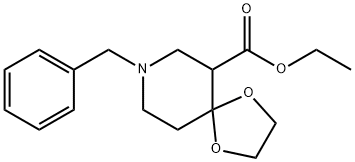 1,4-Dioxa-8-azaspiro[4.5]decane-6-carboxylic acid, 8-(phenylmethyl)-, ethyl ester