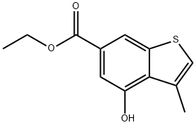 Benzo[b]thiophene-6-carboxylic acid, 4-hydroxy-3-methyl-, ethyl ester Struktur