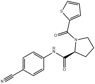 2-Pyrrolidinecarboxamide, N-(4-cyanophenyl)-1-(2-thienylcarbonyl)-, (2S)- Struktur