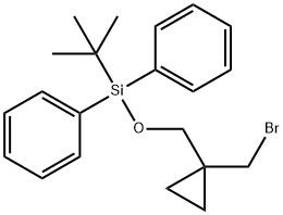 Benzene, 1,1'-[[[1-(bromomethyl)cyclopropyl]methoxy](1,1-dimethylethyl)silylene]bis- Struktur