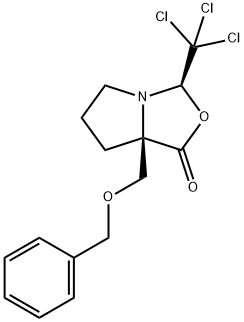 (3R,7aR)-Tetrahydro-7a-[(phenylmethoxy)methyl]-3-(trichloromethyl)-1H,3H-pyrrolo[1,2-c]oxazol-1-one Struktur