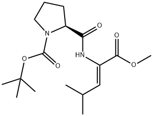 N-butyloxycarbonyl-prolyl-dehydroleucine methyl ester Struktur