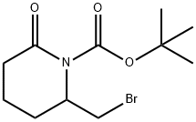 1-Piperidinecarboxylic acid, 2-(bromomethyl)-6-oxo-, 1,1-dimethylethyl ester Struktur