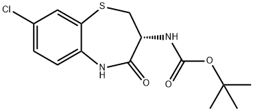 Carbamic acid, N-[(3R)-8-chloro-2,3,4,5-tetrahydro-4-oxo-1,5-benzothiazepin-3-yl]-, 1,1-dimethylethyl ester Struktur