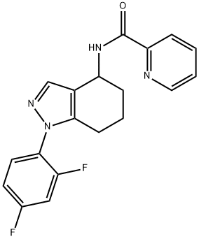 2-Pyridinecarboxamide, N-[1-(2,4-difluorophenyl)-4,5,6,7-tetrahydro-1H-indazol-4-yl]- Struktur