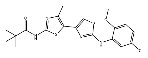 Propanamide, N-[2-[(5-chloro-2-methoxyphenyl)amino]-4'-methyl[4,5'-bithiazol]-2'-yl]-2,2-dimethyl- Struktur