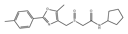 Acetamide, N-cyclopentyl-2-[[[5-methyl-2-(4-methylphenyl)-4-oxazolyl]methyl]sulfinyl]- Struktur