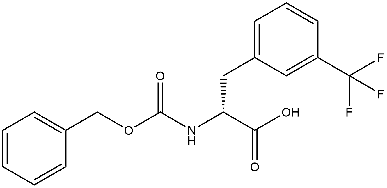 (R)-2-(((benzyloxy)carbonyl)amino)-3-(3-(trifluoromethyl)phenyl)propanoic acid Struktur