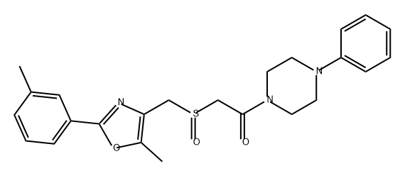 Ethanone, 2-[[[5-methyl-2-(3-methylphenyl)-4-oxazolyl]methyl]sulfinyl]-1-(4-phenyl-1-piperazinyl)- Struktur