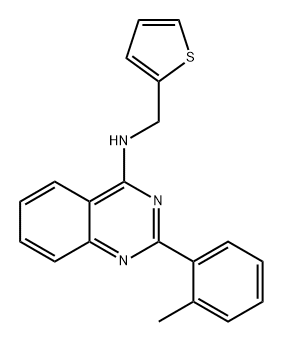 4-Quinazolinamine, 2-(2-methylphenyl)-N-(2-thienylmethyl)- Struktur