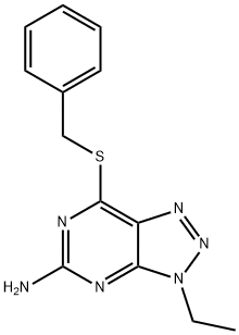 Triazolo[4,5-d]pyrimidine, 3H-v-,5-amino-7-benzylthio-3-ethyl- Struktur