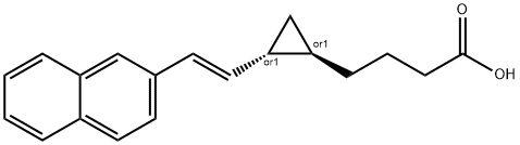 8-(2-naphthyl)-5,6-trans-5,6-methano-7-octenoic acid Struktur