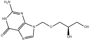 6H-Purin-6-one, 2-amino-9-[(2,3-dihydroxypropoxy)methyl]-1,9-dihydro-, (R)- (9CI) Struktur