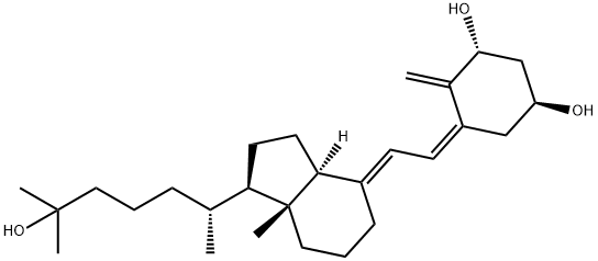 1,3-Cyclohexanediol, 4-methylene-5-[(2E)-2-[(1R,3aS,7aR)-octahydro-1-[(1R)-5-hydroxy-1,5-dimethylhexyl]-7a-methyl-4H-inden-4-ylidene]ethylidene]-, (1S,3R,5Z)- Struktur