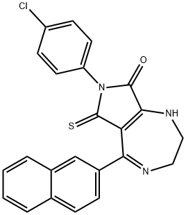 5-(2'-naphthyl)-7-4-chlorophenyl-(2,3,6,8-tetrahydro)pyrrolo-(3,4-e)(1,4)-diazepine-6-thioxo-8-(1H,7H)one Struktur