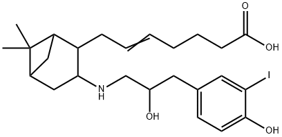 9,11-dimethylmethano-11,12-methano 16-(3-iodo-4-hydroxyphenyl)-13,14-dihydro-13-aza-15-tetranorthromboxane A2 Struktur