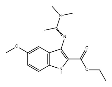 1H-Indole-2-carboxylic acid, 3-[[1-(dimethylamino)ethylidene]amino]-5-methoxy-, ethyl ester