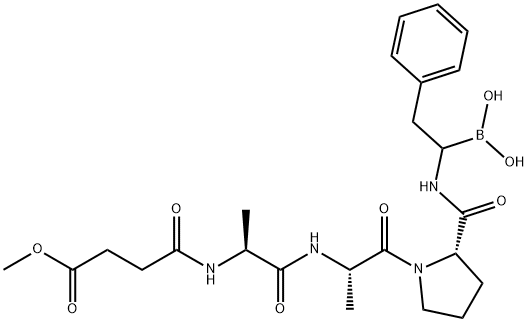 O-methylsuccinyl-alanyl-alanyl-prolyl-borophenylalanine Struktur