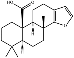 (-)-4,4,8-Trimethyl-18-nor-15-oxa-5α-androsta-13,16-diene-19-oic acid Struktur