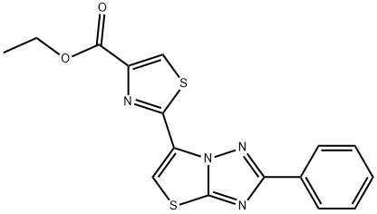 2-phenyl-6-(2'-(4'-(ethoxycarbonyl)thiazolyl))thiazolo(3,2-b)(1,2,4)triazole Struktur