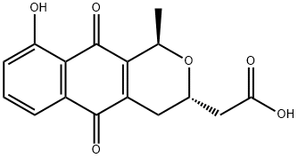 3,4,5,10-Tetrahydro-1β-methyl-9-hydroxy-5,10-dioxo-1H-naphtho[2,3-c]pyran-3α-acetic acid Struktur