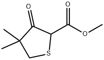 2-Thiophenecarboxylic acid, tetrahydro-4,4-dimethyl-3-oxo-, methyl ester Struktur