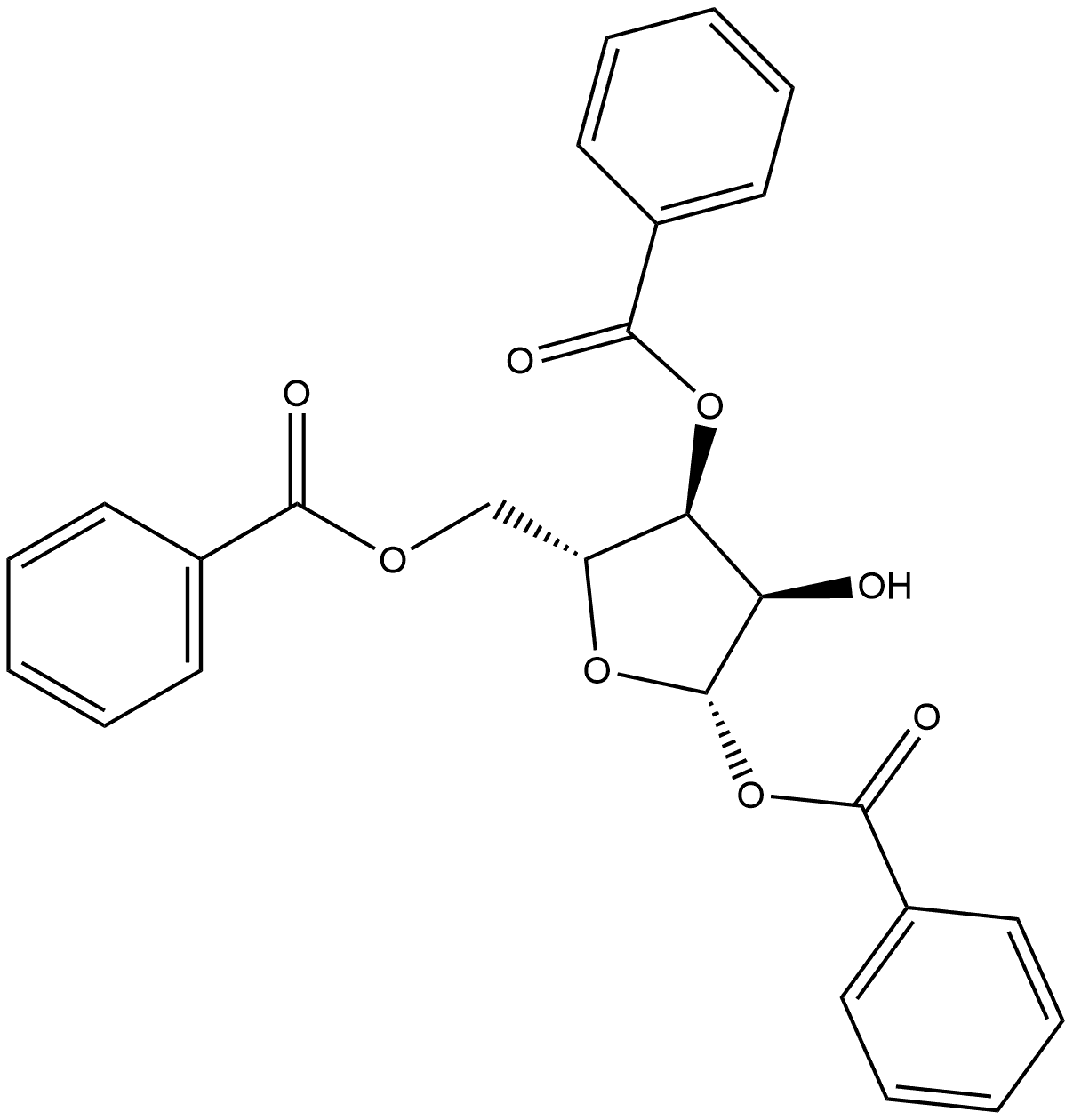 β-D-Ribofuranose, 1,3,5-tribenzoate Struktur